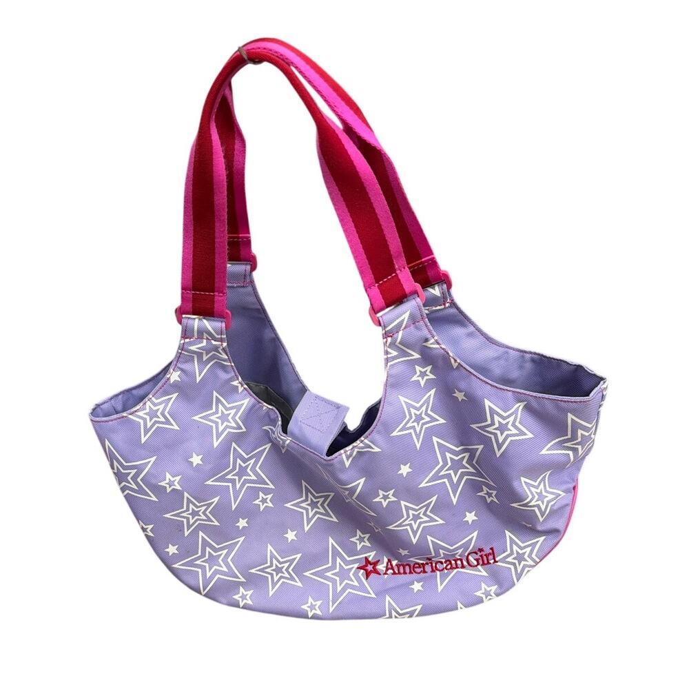 Retired American Girl Doll Purple Pink Stars 2 Doll Carrying Case Bag No Doll